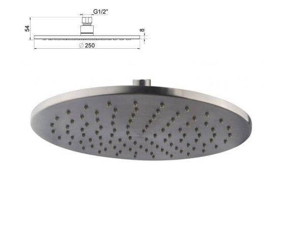 Caral Rond Wanduitloop Inbouw Regendoucheset Wiesbaden in Gunmetal PVD Coating
