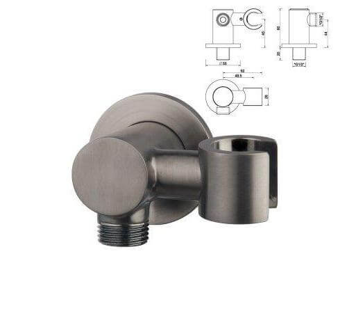 Caral Rond Wanduitloop Inbouw Regendoucheset Wiesbaden in Gunmetal PVD Coating