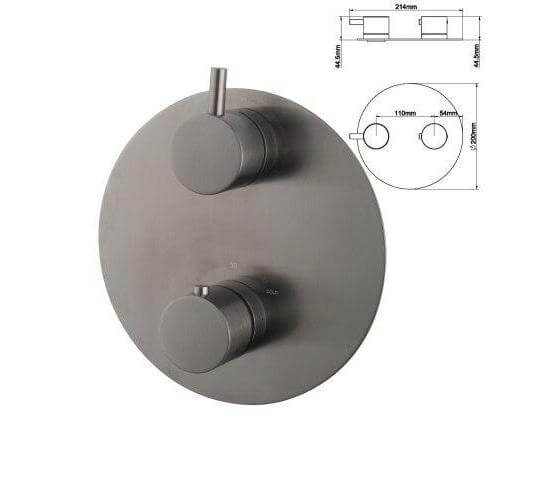 Caral Rond Wanduitloop Inbouw Regendoucheset Wiesbaden in Gunmetal PVD Coating