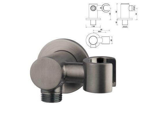 Caral Rond Plafonduitloop Inbouw Regendoucheset Wiesbaden in Gunmetal PVD Coating