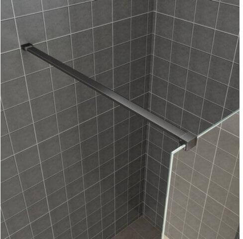 Wiesbaden Duschwand 2.0 10mm | Schwarzes Wandprofil | NANO-Beschichtung | Walk-in-Dusche (Alle Größen)
