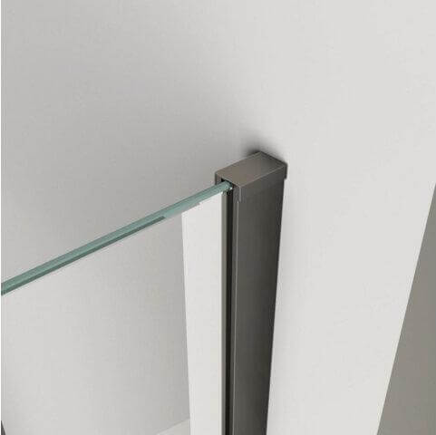 Wiesbaden Duschwand 2.0 10mm | Schwarzes Wandprofil | NANO-Beschichtung | Walk-in-Dusche (Alle Größen)