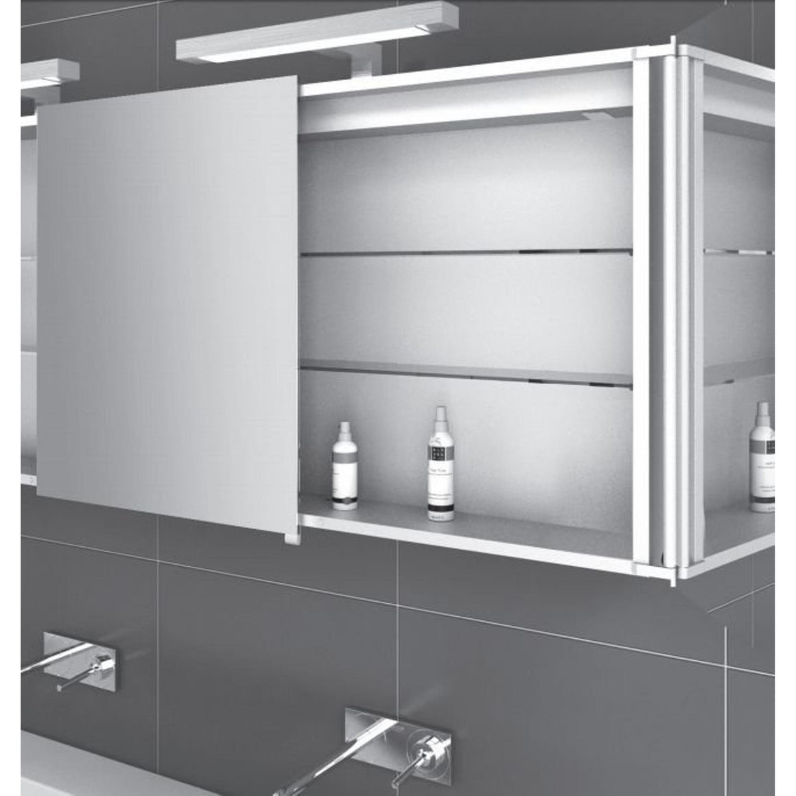 Xellanz Bright spiegelkast 120x60 open binnenzijde