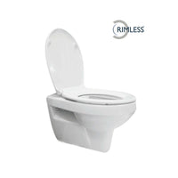 Xellanz Trevi rimless wandcloset glans wit met Ultimo 3.0 toiletzitting