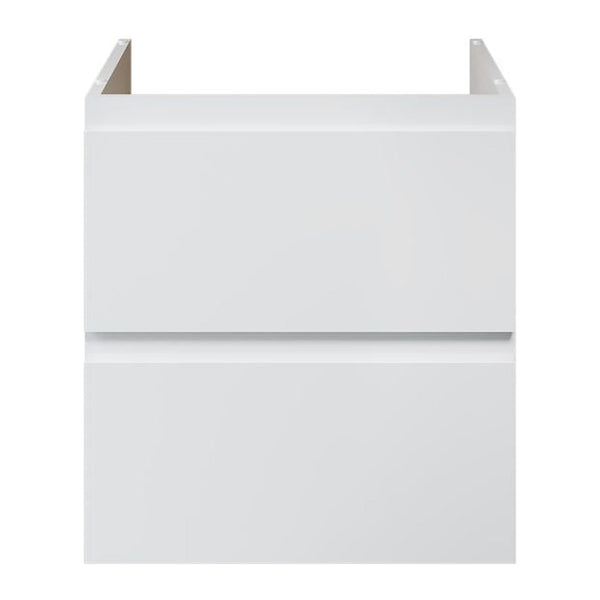 Meuble sous-vasque Aloni Sally XL - 2 tiroirs - Fermeture douce - Sans poignée - 56 × 60 × 45,3 cm - Blanc brillant