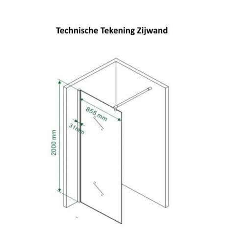 Porte tournante cabine de douche Wiesbaden avec paroi latérale 80x90 cm 8 mm revêtement nano chrome